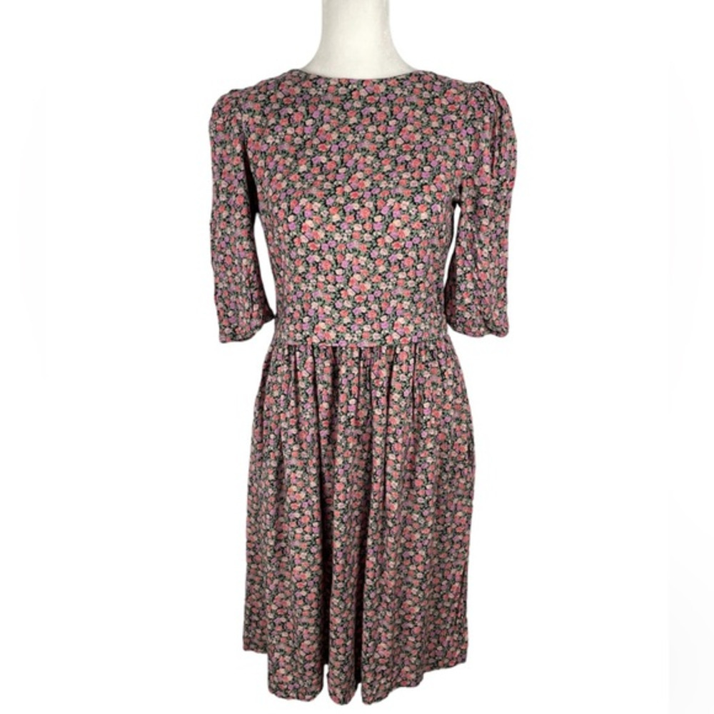 Vintage Jane Schaffhausen Belle France Petite Floral cottage core dress size 4/6